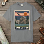 Grey color unisex graphic t-shirt with "Yosemite National Park" design